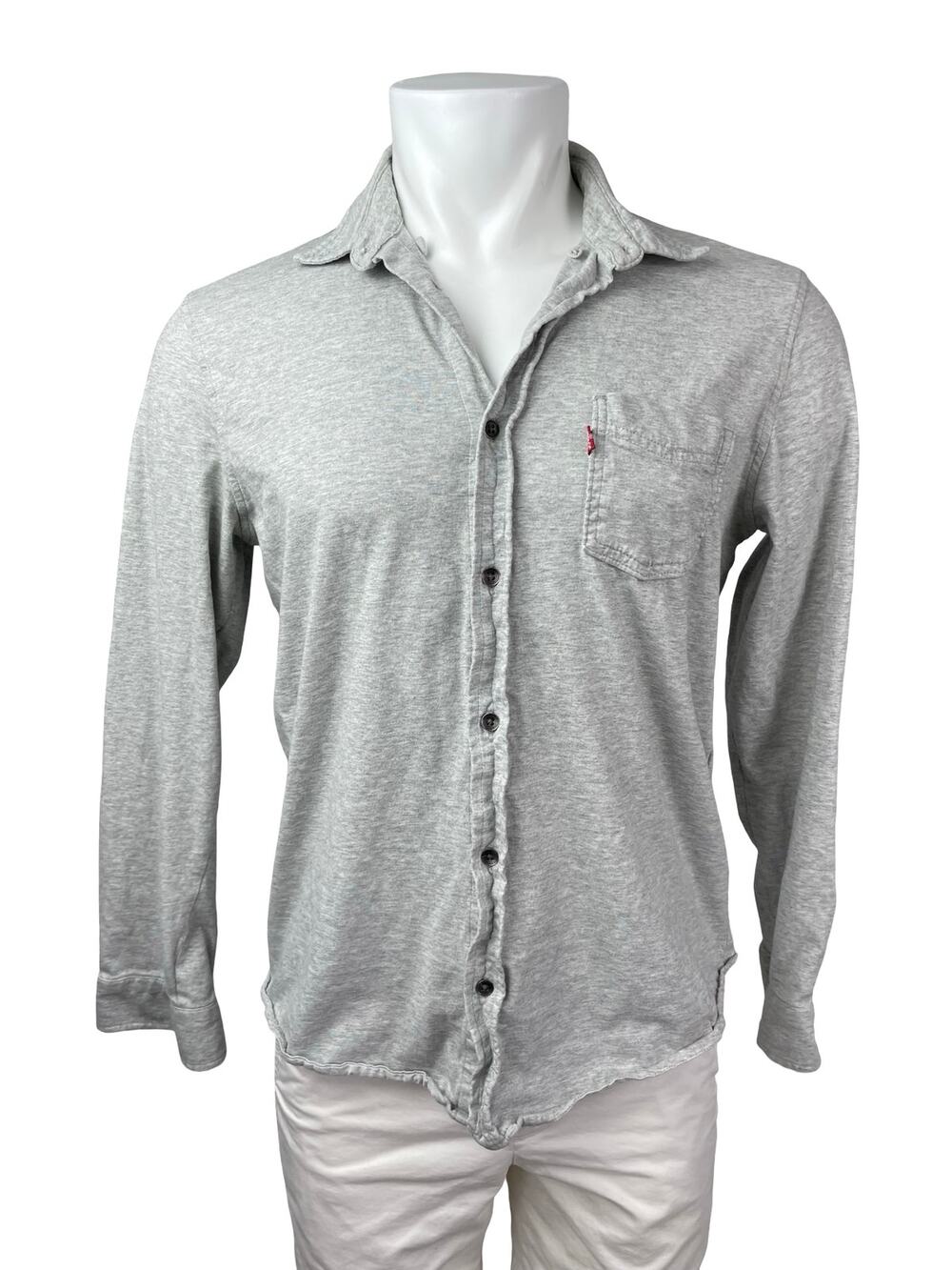 Levi's Men's Gray Heather Long Sleeve Button Down Chest Pocket Shirt Top Size L